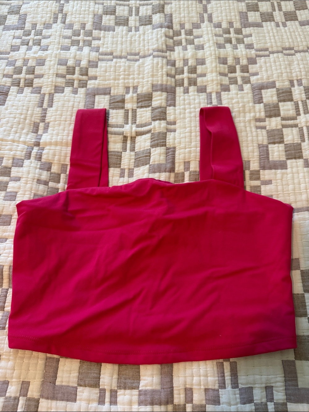 Amazon Fuchsia Square Neck Crop Tank Top